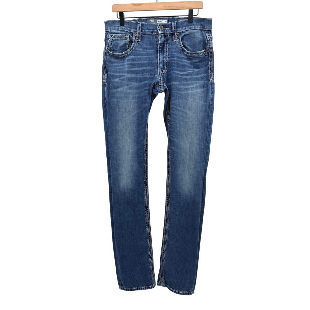 BKE Mason Jeans Men 32XL Blue Taper Stretch Denim Casual Modern 32x34 AVS1913